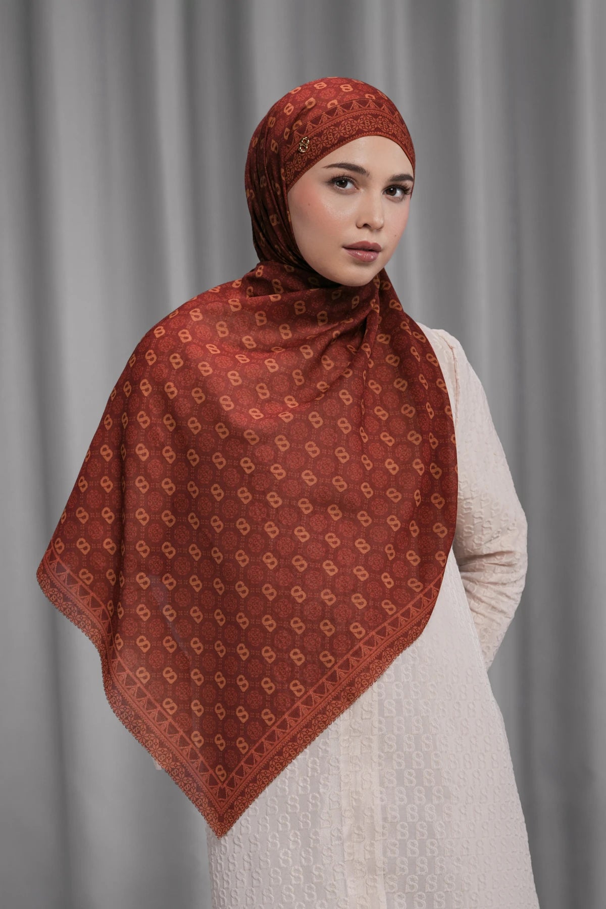 Songket Tie Back Shawl - Lychee