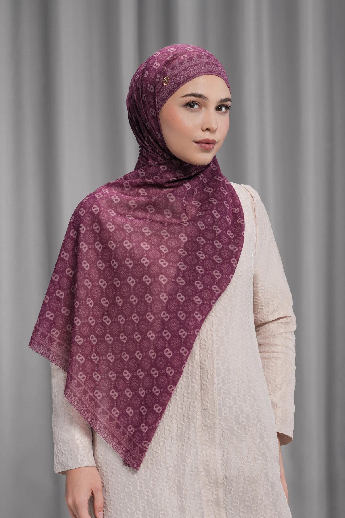Songket Tie Back Shawl - Orchid