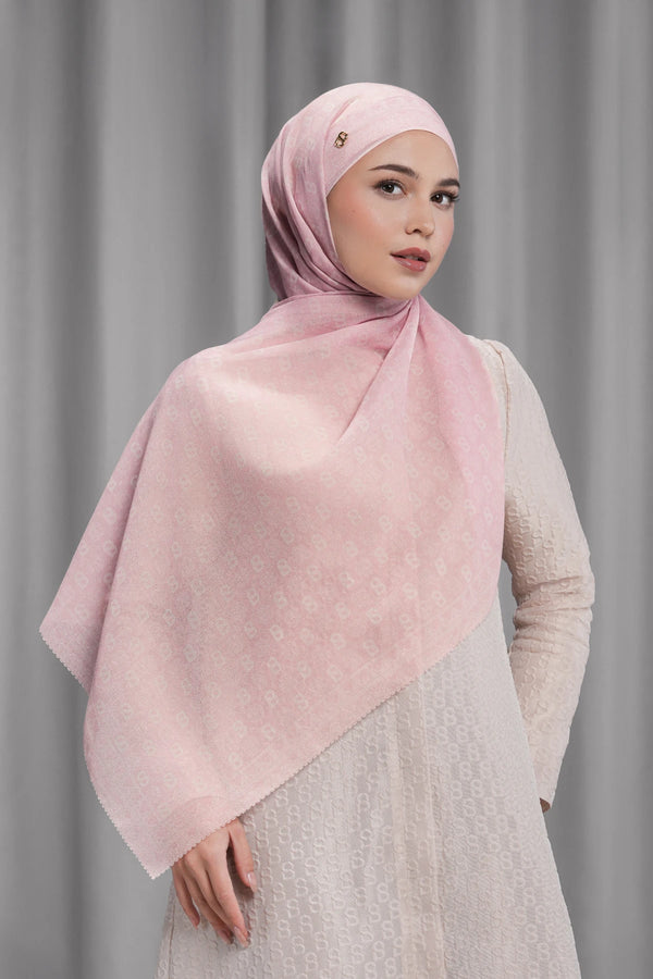 Songket Tie Back Shawl - Pink Beach