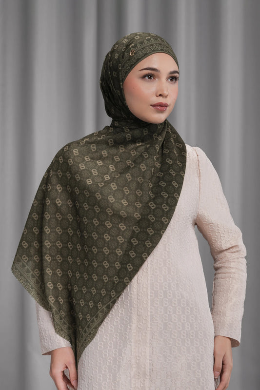 songket tie back shawl in wood by buttonscarves