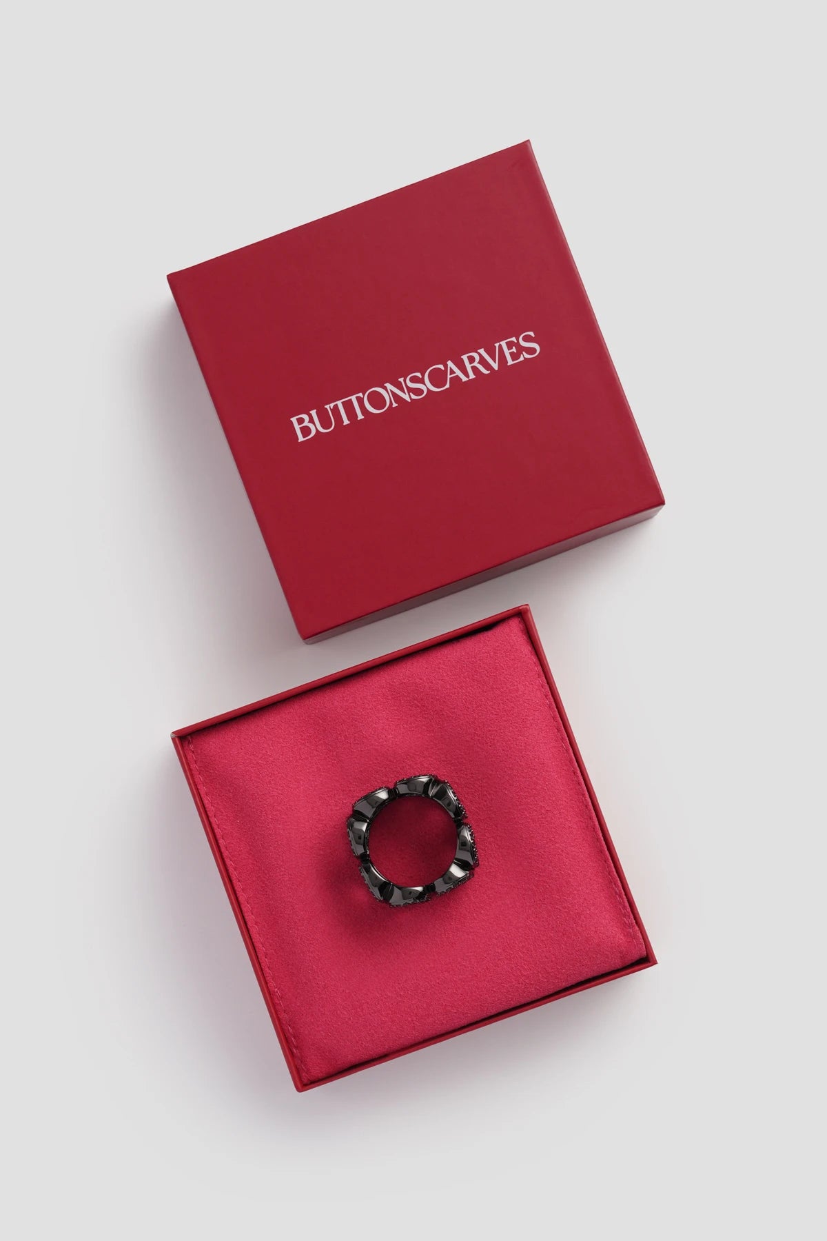 Twin Crystal Ring Brooch - Hematite