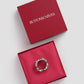 Twin Crystal Ring Brooch - Silver