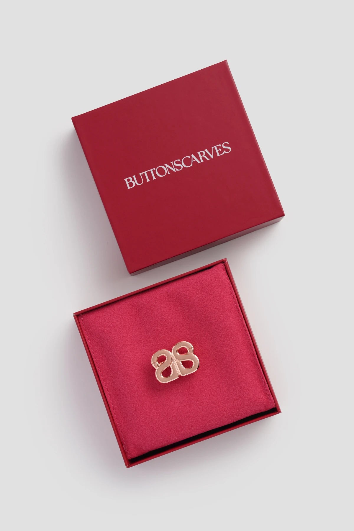 Twin Petite Brooch - Rose Gold