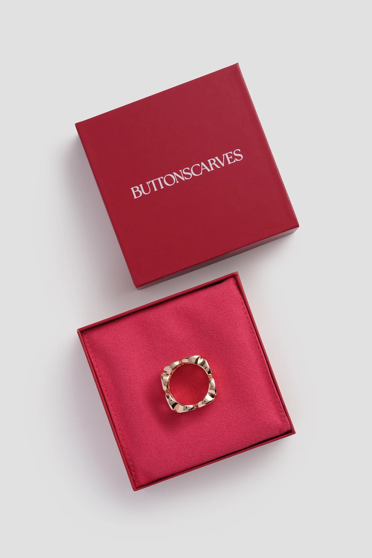 Twin Ring Brooch - Rose Gold