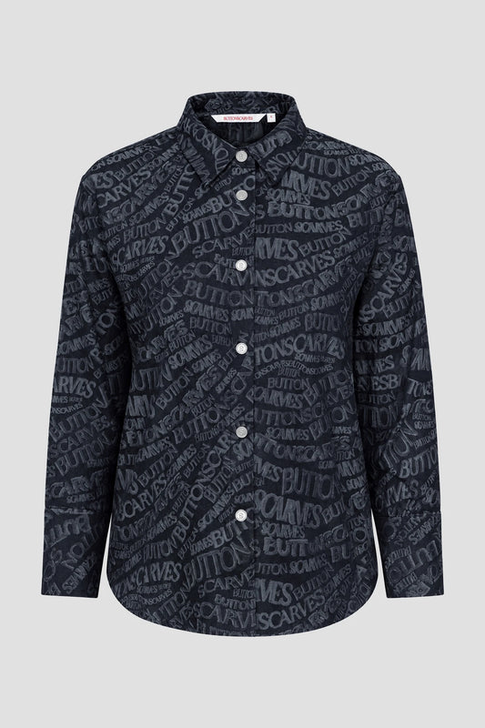 Waves Monogram Basic Shirt - Blue