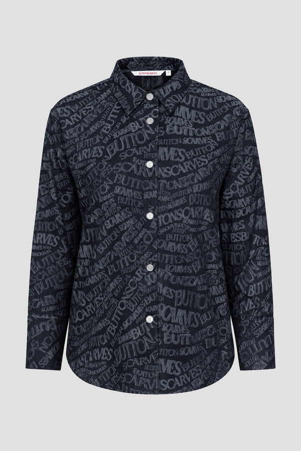 Waves Monogram Basic Shirt - Blue