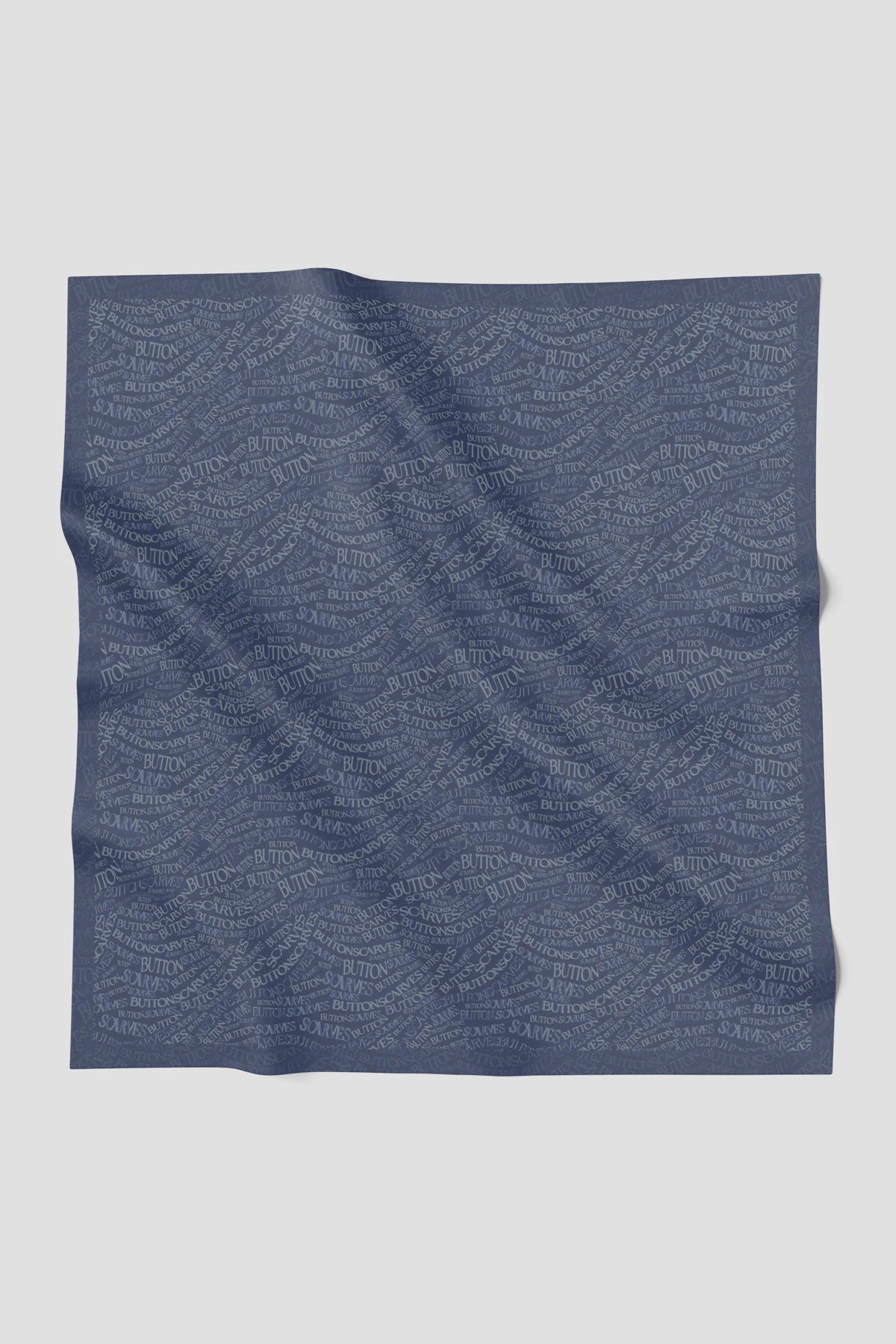 waves monogram printed square scarf in dark blue by buttonscarves 