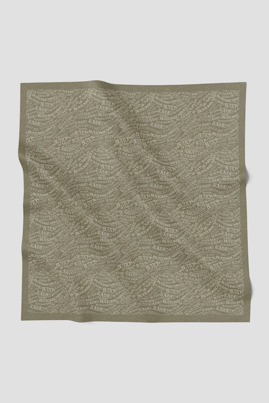 waves monogram printed square scarf in fossil by buttonscarves 
