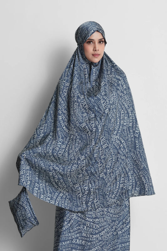 waves monogram prayer robe in deep dive by buttonscarves 