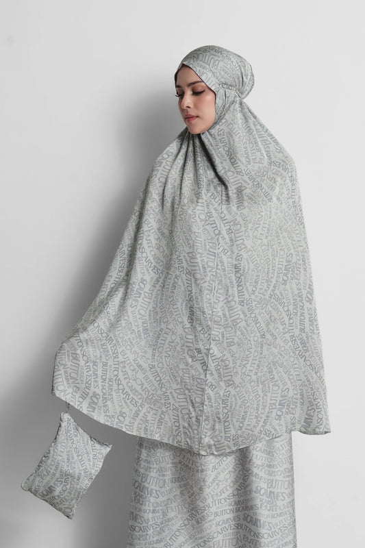 waves monogram prayer robe in shadow by buttonscarves 