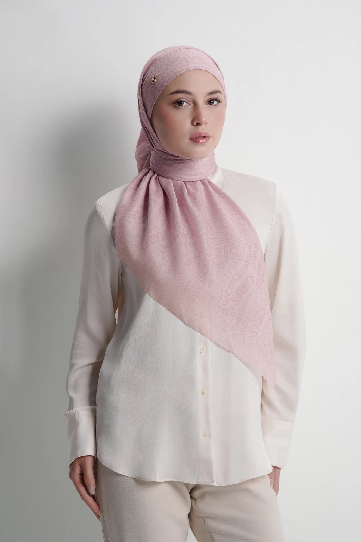 waves monogram tie back scarf in pearl blush by buttonscarves 