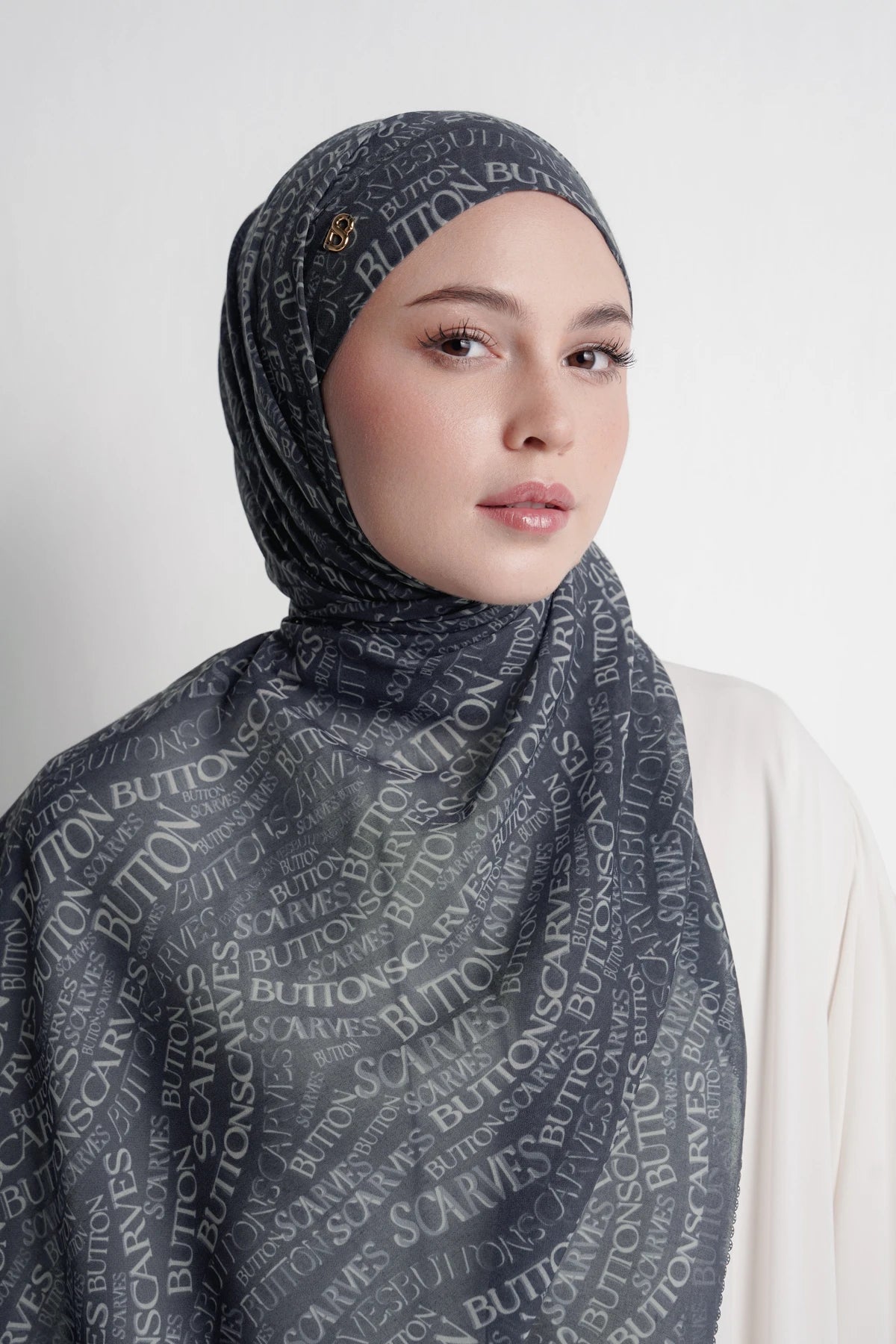 Waves Monogram Tie Back Shawl - Deep Dive
