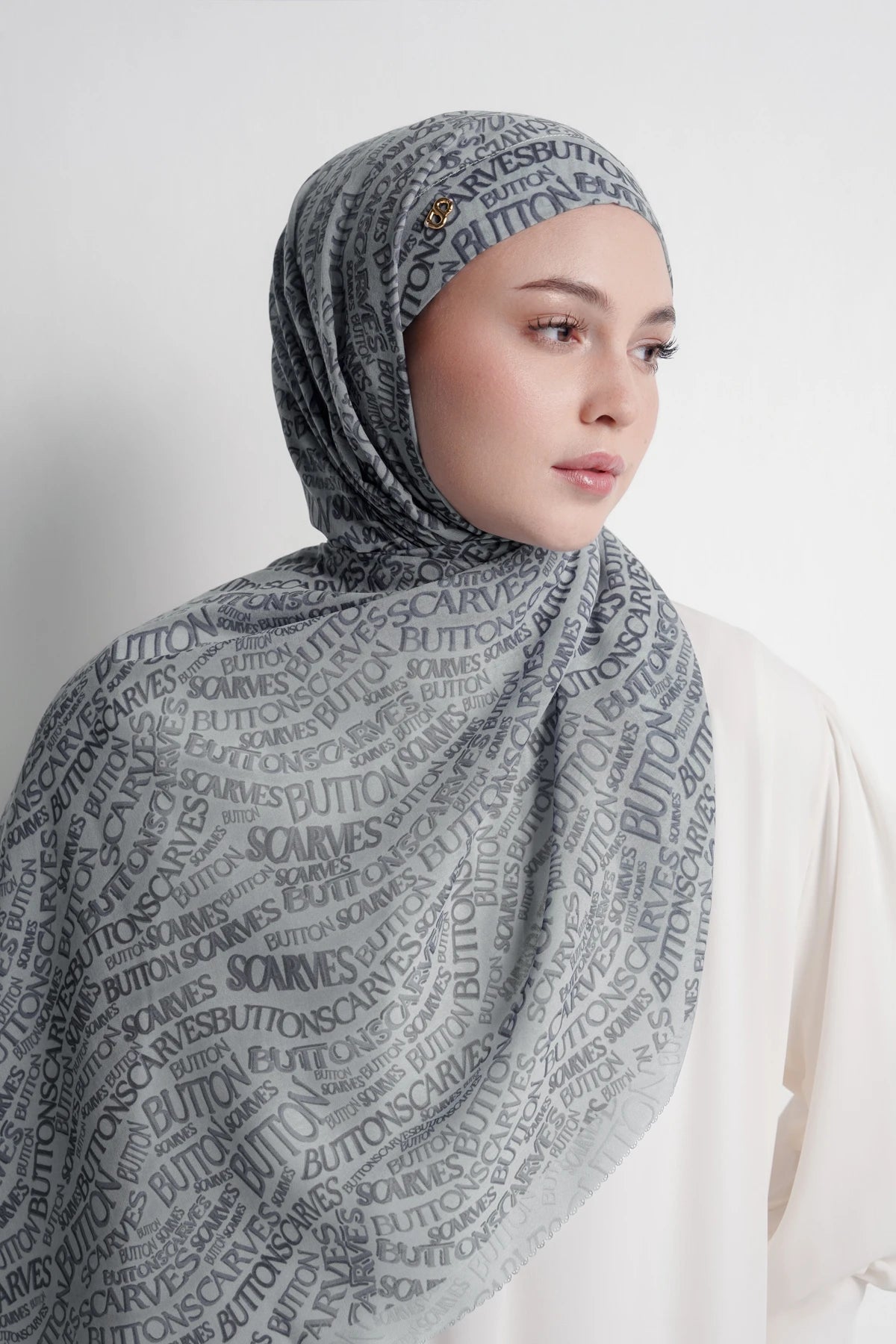 Waves Monogram Tie Back Shawl - Endless Sky