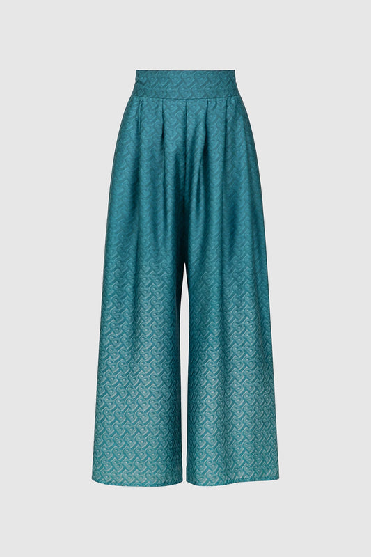 Tropical26 Palazzo Pants - Deep Teal