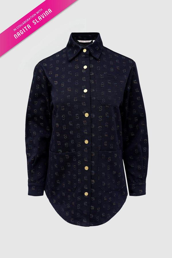 Nagita Denim Shirt - Navy
