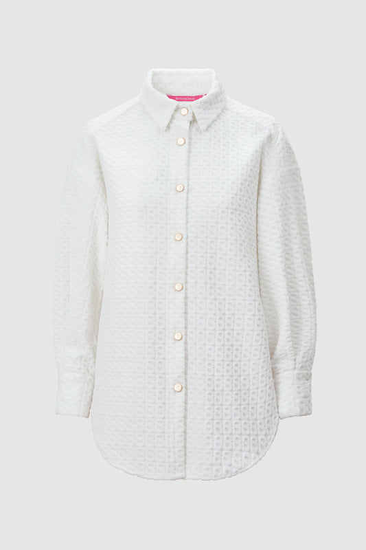 Luna Monogram Shirt - White