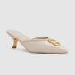 Signature Jacquard Mules - Nude