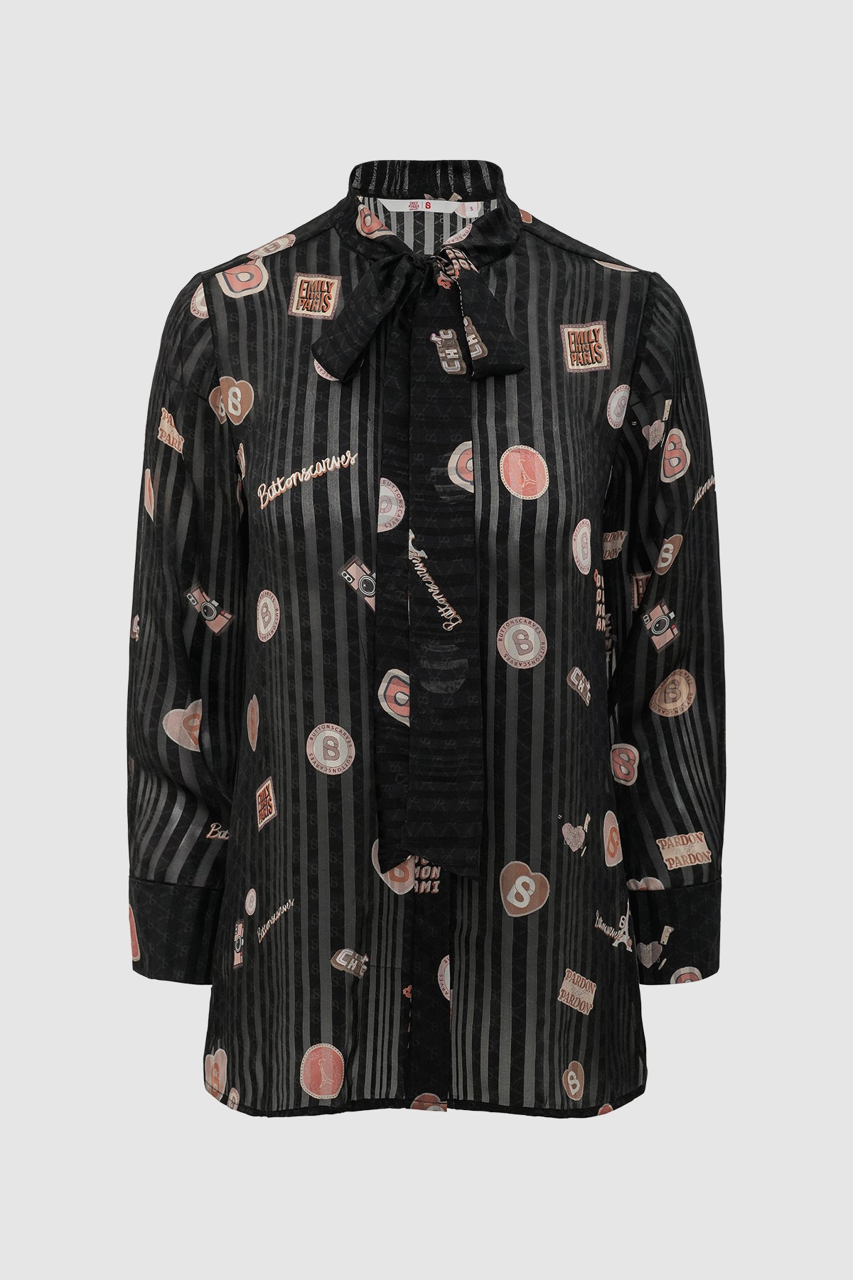 Parisian Bow Tie Shirt - Black