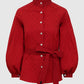 The Editor Puff Shirt - Red