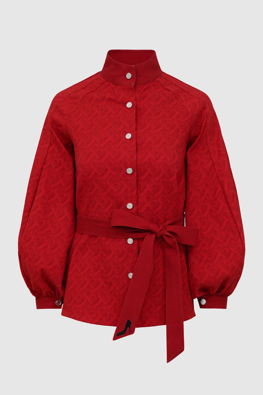 The Editor Puff Shirt - Red
