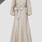 Signature Jacquard Printed Dress - Beige