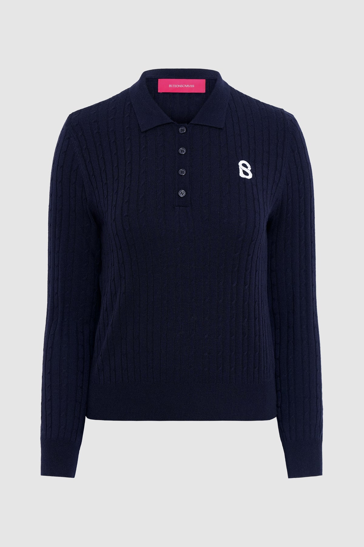 Everyday Knit Half Button - Navy