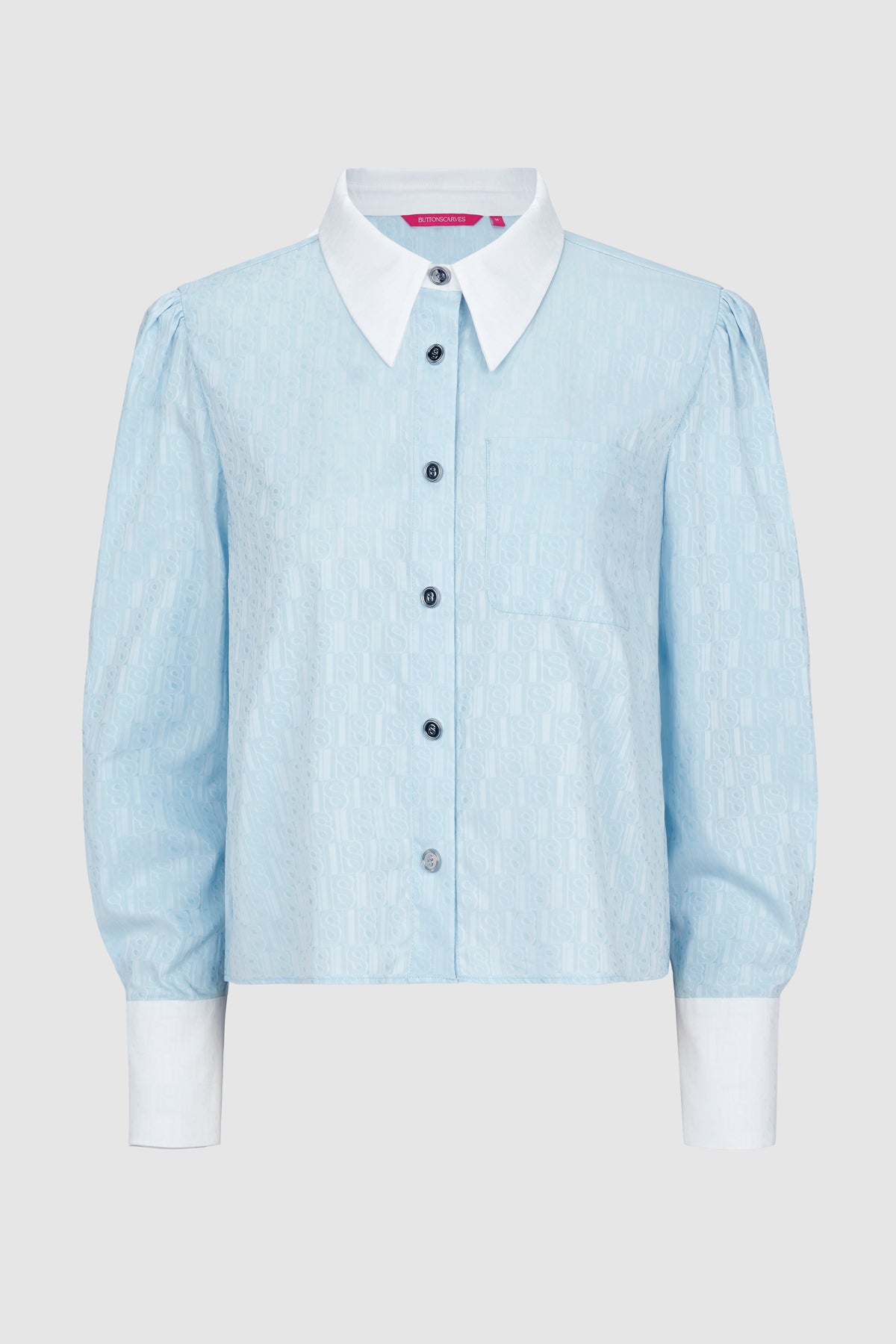 Leena Cotton Cropped Shirt - Blue