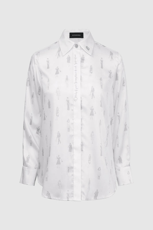 The Editor Satin Shirt - White