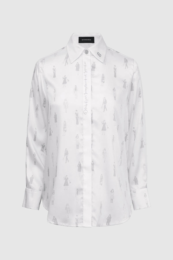 The Editor Satin Shirt - White