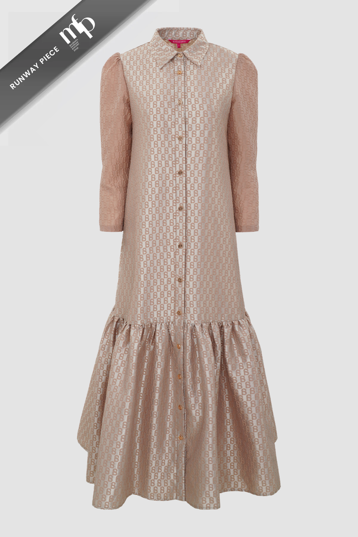 Signature Jacquard Shirt Dress - Dusty