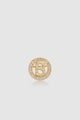 Petite Crystal Round Brooch - Gold