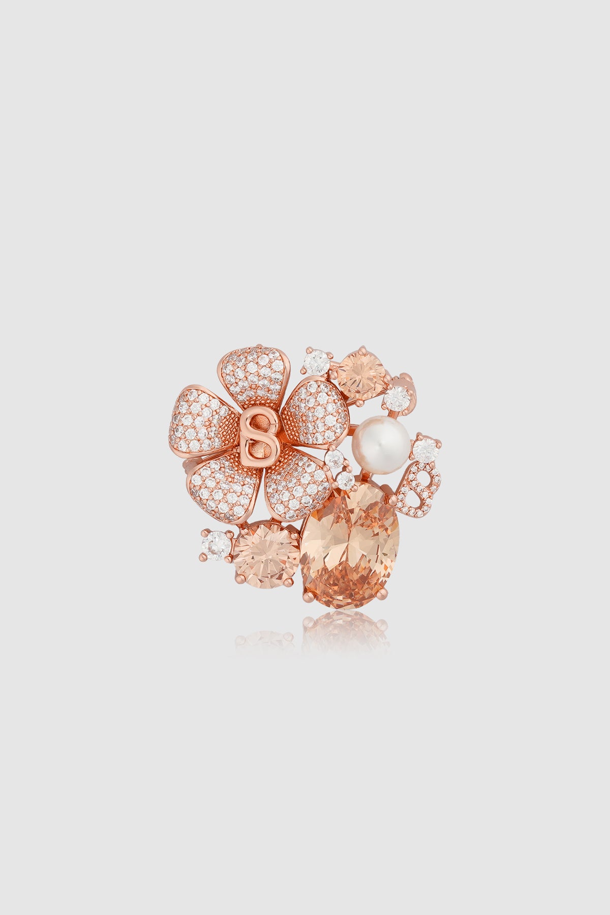 Plumeria Brooch - Rose Gold