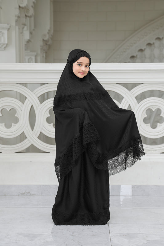 Safa Kids Prayer Robe - Black
