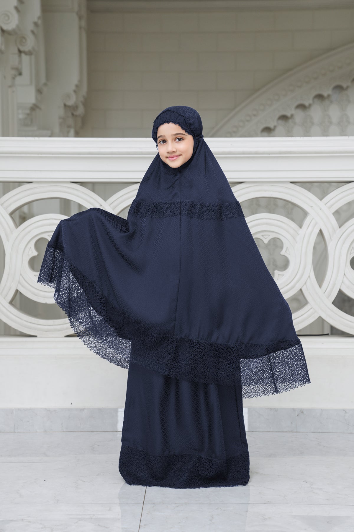 Safa Kids Prayer Robe - Navy