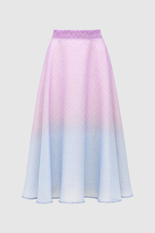 Tropical26 Maxi Skirt - Pink/Blue
