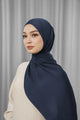 Tapis Satin Jacquard Shawl - Navy Blazer