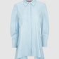 Leena Cotton Panelled Shirt - Blue