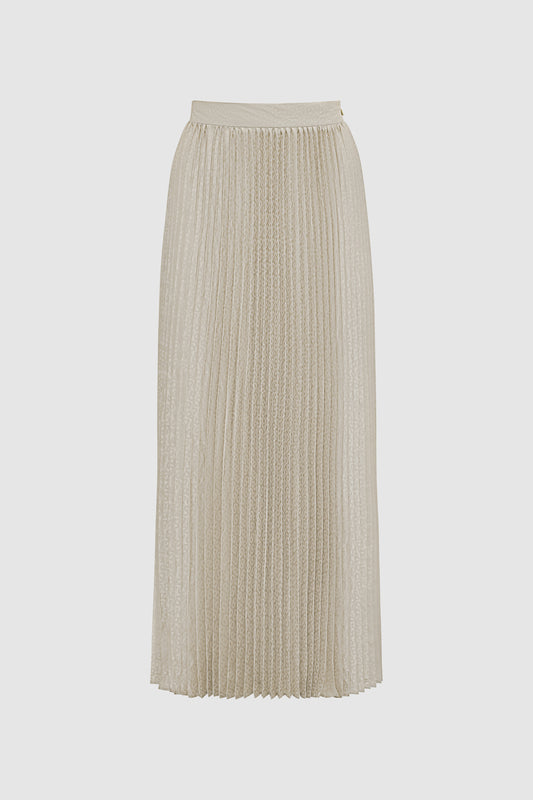 Elora Tapis Pleated Skirt - Wheat
