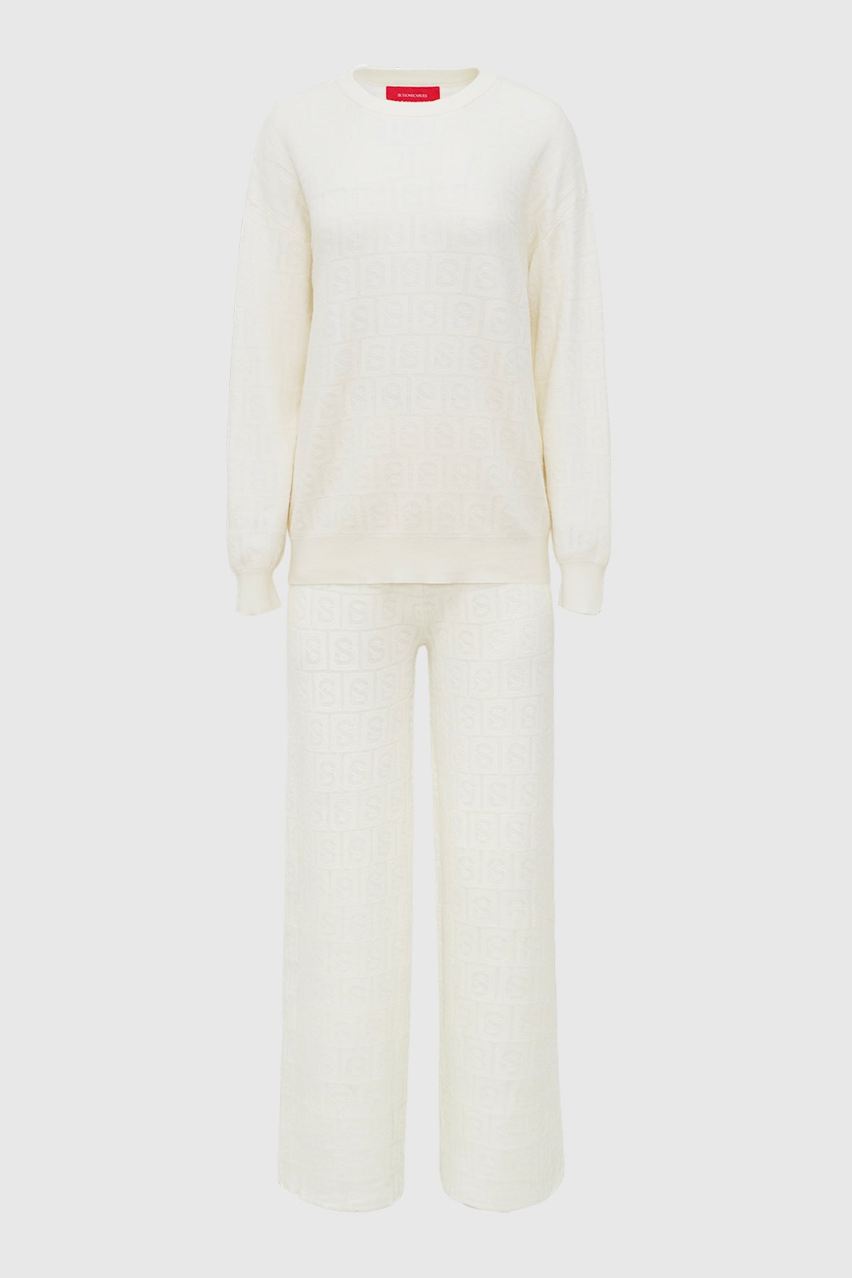 Grid Sweatshirt Set - Ivory