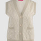 Leena Monogram Vest - Cream