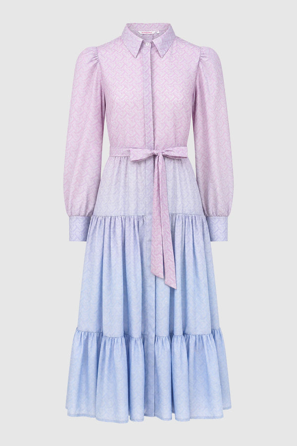 Tropical26 Shirt Dress - Pink/Blue
