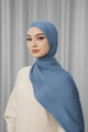 Tapis Satin Jacquard Shawl - Denim