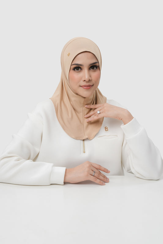 instant slip-on scarf in beige by buttonscarves
