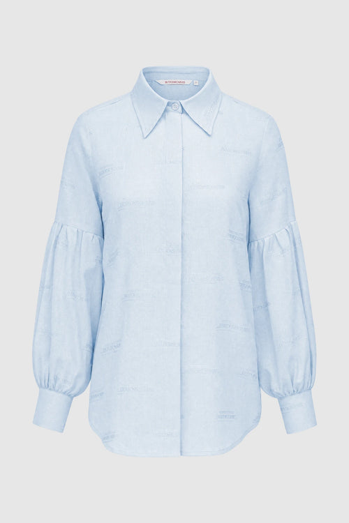 Tropical26 Linen Puff Shirt - Blue Sky