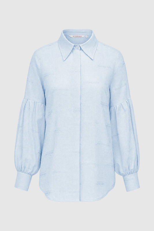 Tropical26 Linen Puff Shirt - Blue Sky