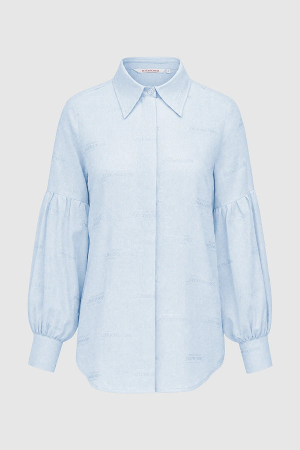 Tropical26 Linen Puff Shirt - Blue Sky