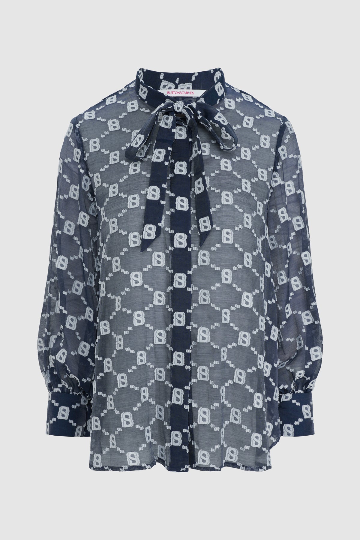 Beverly Pleated Shirt - Navy