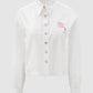Parisian Embroidery Crop Shirt - White
