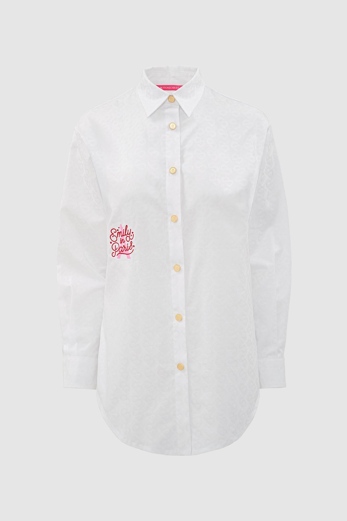 Parisian Embroidery Oversized Shirt - White