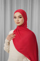 Tapis Satin Jacquard Shawl - Scarlet